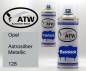 Preview: Opel, Astrosilber Metallic, 128: 400ml Sprühdose + 400ml Klarlack - Set, von ATW Autoteile West.